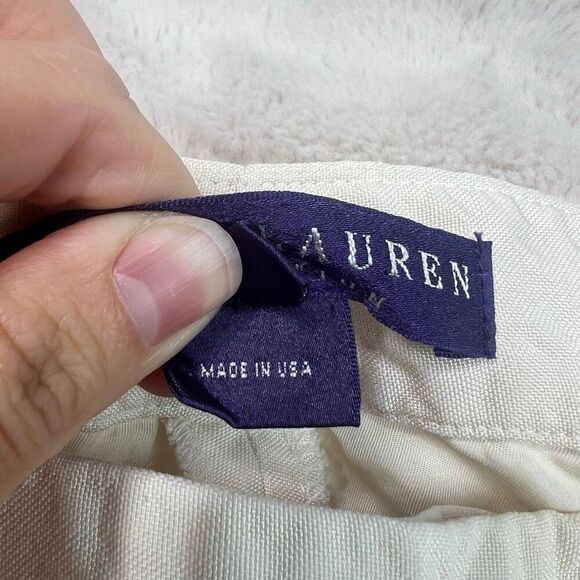 Ralph Lauren PURPLE LABEL Cream Pants 100% Silk Womens Size 12 Made in USA - Picture 5 of 15